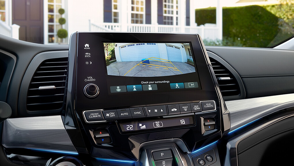 The 2020 Honda Odyssey multi-angle rearview camera.