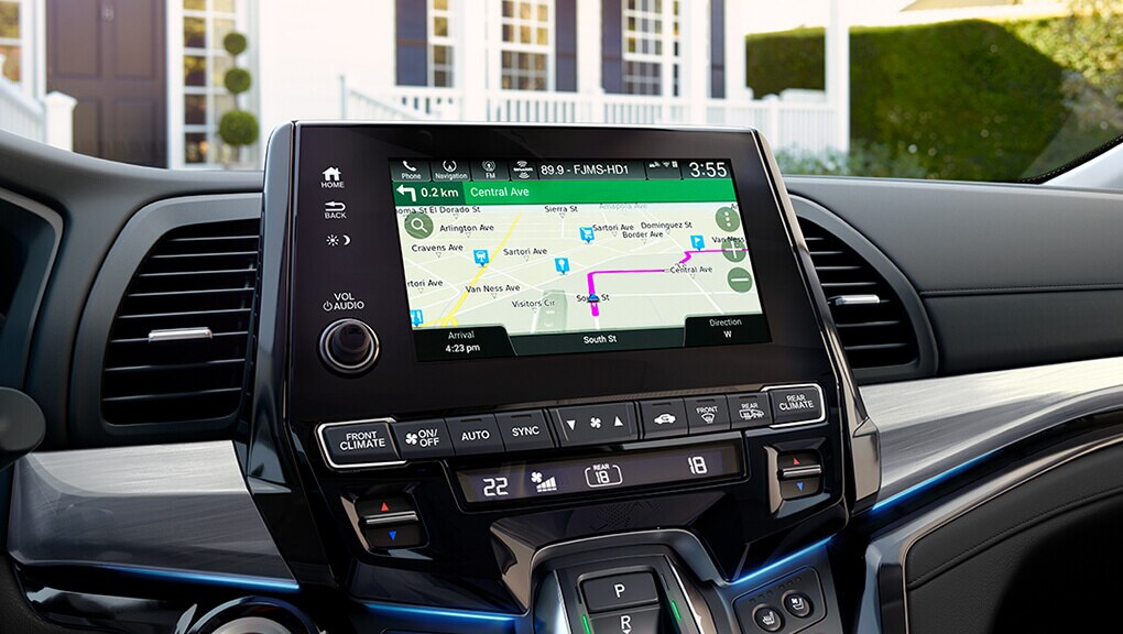 Image du système de navigation Honda relié par satelliteMC de l’Odyssey 2021.