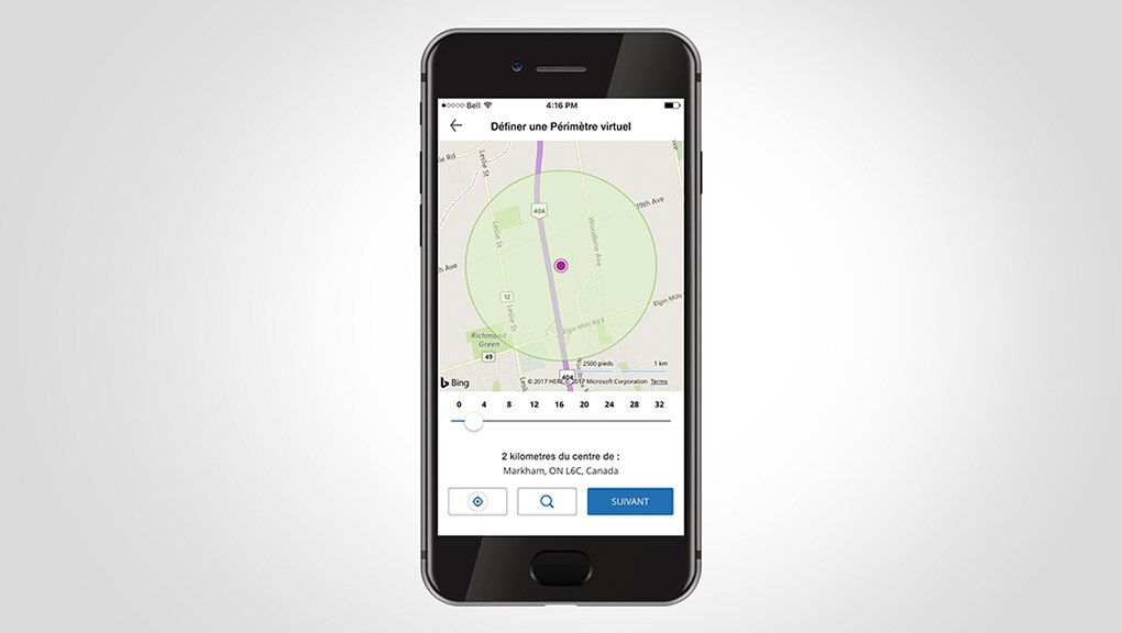 Écran de l’alerte de géorepérage dans l’application HondaLink 2021.