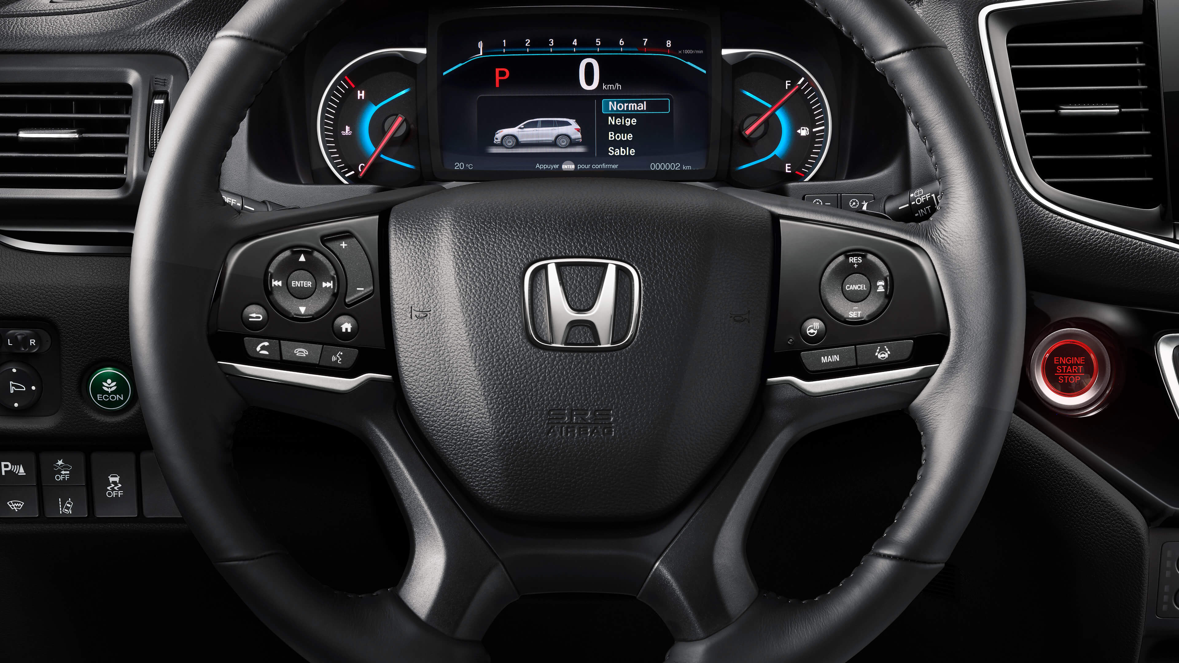 L’écran d’affichage du Honda Pilot 2020