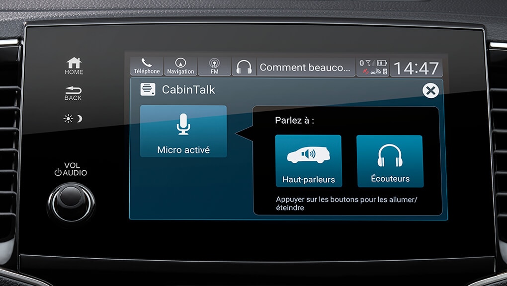 Sonorisation de l'habitacle CabinTalk du Honda Pilot 2021