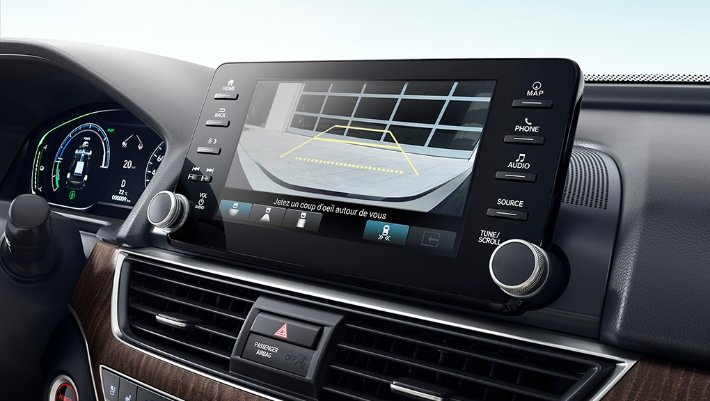 Image de la caméra de recul multiangle de la Honda Accord hybride 2021.